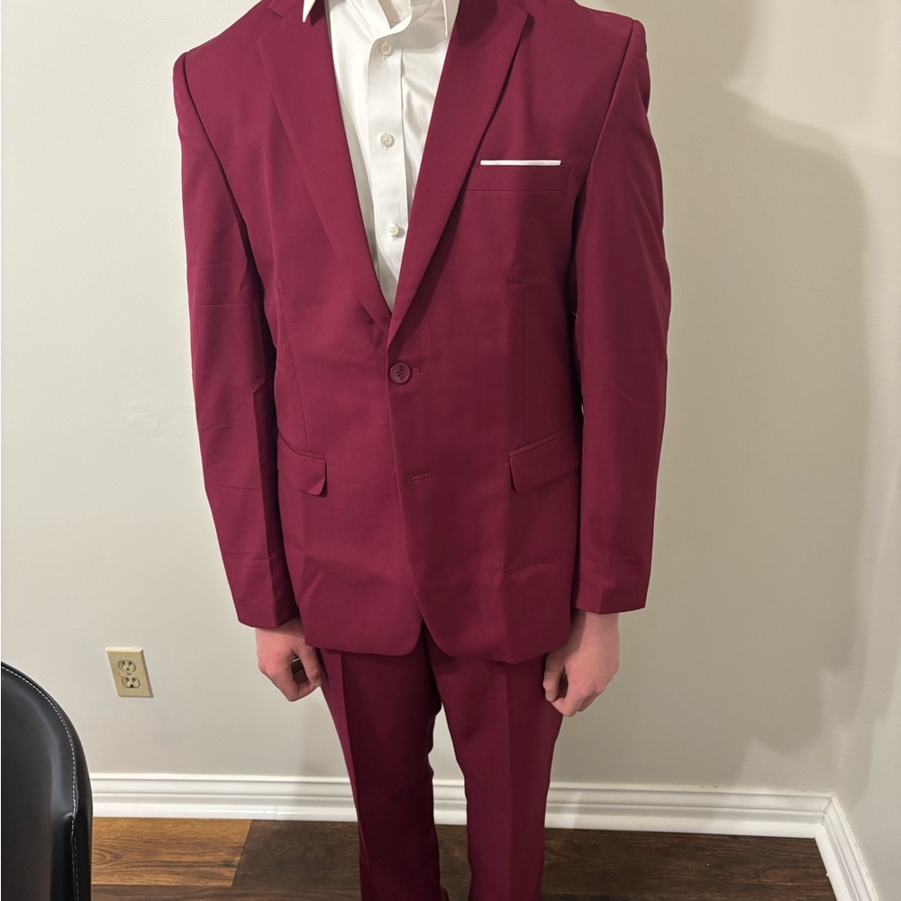Men's Burgundy Suit